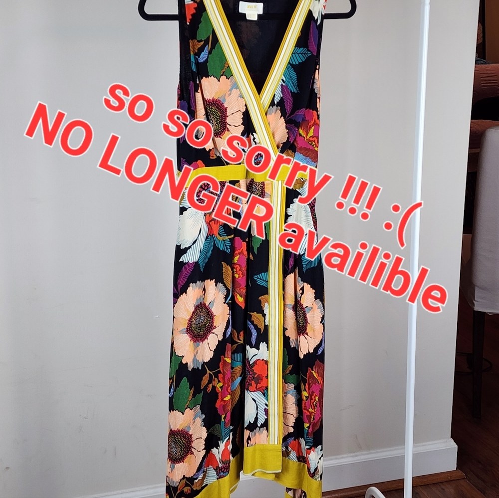 Anthropologie Maev 6 Midi Dress Faux Wrap Floral Sleeveless